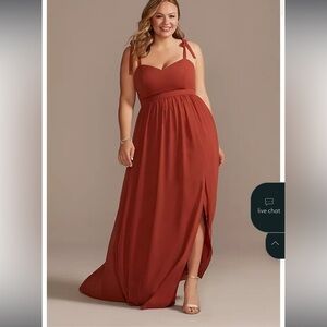 David’s bridal bridesmaid dress in cinnamon